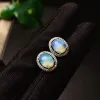 Colife Jewelry 100% 천연 오팔 귀걸이 5x7mm 100% Real Australia Opal Earrings Fashion 925 Silver Opal Jewelry