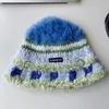 Berets Women's Winter Warm Beanie Colorful Crochet Loose Fashion Hat Soft Plush Hand Knitted Bucket