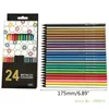 Pencils 24 Colors Metallic Colored Pencils Nontoxic Black Drawing Pencils PreSharpened Assorted Colors Wooden Sketching Pencils Set 230420