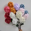 Decorative Flowers 10Pcs Big Artificial Hydrangea Branch Silk Bouquet Wedding Table Fake Flower Arrangement 2 Head 90cm Flore Home Decor