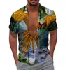 Chemises décontractées pour hommes Parrot Print 3d Digital Loose Short Sleeve Shirt Pack Men T Unisex One Body