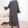 Casos étnicos Conjunto de abaya 2 peças combinando vestido de hijab muçulmano liso crepe quimono abayas for women dubai peru vestidos internos