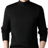 Pulls pour hommes 2023 Pull à col demi-haut en peluche épaissie une pièce polyvalente automne et hiver tricot avec noir gris foncé