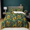 Conjuntos de ropa de cama, edredón con diseño de girasol, funda nórdica, funda de almohada, dormitorio, Housse De Couette, 220x240, 260x240, tamaño UK y EE. UU.