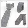 Bow Ties Veektie Brand Korean Style Slyckor för män 6cm formella affärer Slim Cashmere Wool Herring Bone Solid Color Brown Red Grey Suits