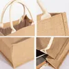 Evening Bags Vintage Women Linen Tote Shopper Purses Summer Beach Handbags Retro DIY Bag Portable Eco Top Handles Multiple Sizes Shopping 231121