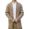 Pulls pour hommes Hommes Pull Cardigan Automne Hiver Vêtements Mode Coupe-vent À Manches Longues Solide Jacquard Chaud Épais Tricot Manteau Lâche Manteau 231120