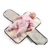 Sacs à couches Hylidge Sac bébé portable essuyable pliable matelas à langer imperméable tapis multifonction avec poches8918633 livraison directe enfants Dhznm