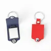 Party Decoration Custom Sublimation Blank Po Frame KeyChain Leather With Hidden PU Keyring