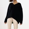 Kadın Sweaters 2023 Kadınlar Sonbahar Kaliteli V yaka kazak Sıcak Kalın Örme Küleyler Uzun Kollu Kış Çekme Femme