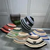 Ampla borda chapéus mulheres homens balde chapéu designer boné de beisebol mulheres bonés casuais ao ar livre malha palha casquette impressão sunhat 6 patchwork cor