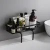 Badkamer planken badkamer muur gemonteerd opslagrek shampoo cosmetics toiletplank huishouden benodigdheden punch-vrij toiletrek badkamer accessoires 230421