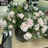 Dekorative Blumen 15 Köpfe Simulation Rose Handgemachte Blume Wohnzimmer Indoor Esstisch Künstliche Anordnung