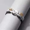 Braccialetti con ciondoli Bracciale per coppia con cuciture Tai Chi Yin Yang in bianco e nero per donna Uomo Moda Amicizia Braccialetti Gioielli Regali