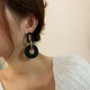 Baumeln Ohrringe ZAY S925 Nadel Modeschmuck Tropfen Design Harz Vergoldung Mattschwarz Für Frauen Dame Party Geschenke