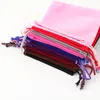 Multi colores bolsa de terciopelo 500 unids / lote 7x9 cm bolsa con cordón forma de calabaza encantos empaquetado de la joyería bolsas de boda bolsa de regalo de Navidad