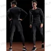 Herr t-shirts komprimering långärmad t-skjorta män elastisk träning t-shirt gym fitness träning tights sport tröja atletisk löpning skjorta män t231121