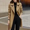 Costumes pour femmes Manteaux et vestes pour femmes Vêtements d'extérieur Pardessus Blazers d'hiver coréens Noir Slim Trench Coat Costume classique de luxe