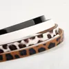 Bälten Fashionabla Leopard Print 1cm Ultra Thin Pu Belt Woman Kjol Coat Dekorativa kläder Tillbehör