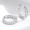 Hoop Earrings 18k Plated Total 2.6CT Full Moissanite Earring For Women Sparkling Wedding Party 925 Sterling Silver Jewelry