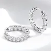 Orecchini a cerchio placcato 18k totale 2.6CT orecchino pieno di Moissanite per le donne scintillanti gioielli in argento sterling 925 della festa nuziale