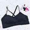 Yoga roupa esportes sutiã top mulheres bling cross back cintas sem costura esporte correndo ginásio meninas push up fitness sportwears