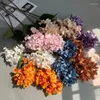 Decorative Flowers 10Pcs Big Artificial Hydrangea Branch Silk Bouquet Wedding Table Fake Flower Arrangement 2 Head 90cm Flore Home Decor