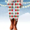 Kvinnors leggings jultryck tätt snygg söt passande mode hög midja mjuk stretchig julårsträning
