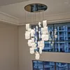 Lampes suspendues Art moderne CChandelier Design Forme unique Salon Lampe Villa Forme spéciale Bâtiment de grande hauteur Lustre d'escalier à longue ligne