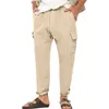 Men's Pants 2023 Spring And Autumn European American Work Clothes Pure Cotton Linen Multi Bag Casual