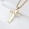 Pendant Necklaces Megin D Stainless Steel Titanium Jesus Cross Simple Ins Hip Hop Collar Chains Necklace For Men Women Gift Jewel