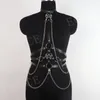 Belts Gothic Pentagram Harness Black Rivet Studded Chain Fringe Waistband Punk Body Trendy Hip Hop Party Rave Outfit For Women