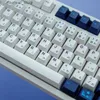 Klawiatury 129 Klawisze/Set GMK Blue Moon Pbt Keycaps-Sub Prosty niebieski biały profil wiśniowe klawisze dla MX Switch MECHANICAL CLEYBOD Q231121