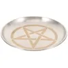 Candle Holders Pentagram Altar Decoration Plate Circle Candles Tray Ritual Brass Iron Pentacle Candleholder Tapered