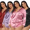 Manteaux grande taille pour femmes Gx758 Ladies Nighty Simulation Silk Sleepwear Robes Loungewear Homewear Pyjamas Broderie Lucky Women