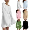 Casual Dresses Women Knitted Dress Solid Color Backless Long Sleeve Mini Party For Beach Cocktail Club Streetwear