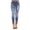 Jeans da donna patchwork con motivo leopardato per leggings corti dal taglio aderente 78402