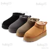 Buty Aobreugg 2023 Zimowa nowa krajowa platforma wiatru grube podekscytowane 3,5 cm naturalne futra wełniane buty śnieżne T231121