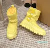 Newest TOP Quality Luxury Waterproof MiniSnowCandy Color Fashion Rain Boots INS Winter Jelly Boots increase Platform Warm Ankle Boots rain