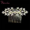 Bijoux de cheveux de mariage couleur or argent CZ peigne à cheveux de mariée mariée Zircon fleur casque Barrette accessoires de cheveux de mariage bijoux RE4230 231121