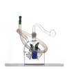 Beracky Mini Bong in vetro Fumatori Pezzo Narghilè Animazione 10mm Impianto petrolifero femminile Spessore Pyrex Colori Inebrianti Recycler Tubi dell'acqua con olio BJ