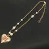 Collana con ciondolo Collana di marca di lusso Lettera Collana in argento placcato oro rame Collana girocollo Gioielli di moda Gioielli da sposa Regali di Natale