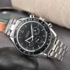 OMG Edelstahlgelenk Uhr Uhr Sechs Nadeln Männer volle Funktion Herren Uhren alle Zifferblatt Quarzuhr Mode Sapphire Glass Uhr Multifunktion Chronograph