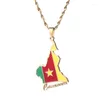 Pendentif Colliers Cameroun Carte Drapeau Hommes Femmes Cameroun Pays Cartes Camerounais