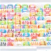 Couple Rings Bk Lots 30Pcs Teenage Cute Rainbow Resin Acrylic Mix Color Women Girls Sweet Charm Finger Accessories Party Lov Dhgarden Dhdko