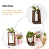 Vases Wooden Air Flower Stand Hydroponic Plants Hydroponics Terrarium Glass Planter Propagation Station Office Round Tanks