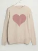 Vintage love print dzianin sweattewomen moda o szyja długie rękawowe topy pullover jesienne zimowe żeńskie eleganckie odzież uliczna