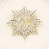 Vent tournesols conception broche femmes plein cristal strass C lettres broches costume broche mode bijoux vêtements décoration accessoires