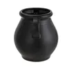 Vases Classic Black Ceramic Tabletop Vase With Ribbed Finish