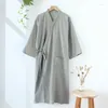 Mäns sömnkläder Långa kläder Bomull Par Män 2023 Kimono Nightgown Nightdress Yukata Japanese Fall Traditionell Male Summer